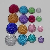 250 assorted flatback acrylic dotted round rhinestone dome cabochon 6mm 8mm 10mm