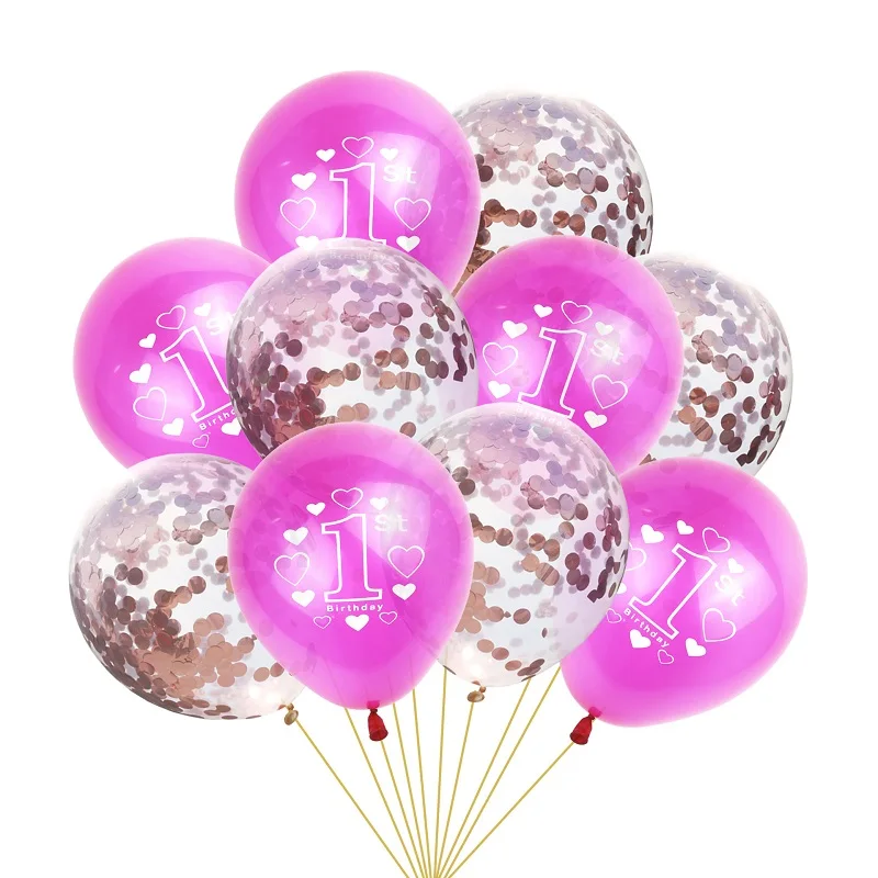 10 шт. 12 &quotлатекс 1st набор воздушных шаров на день рождения Синий Розовый Baby Shower