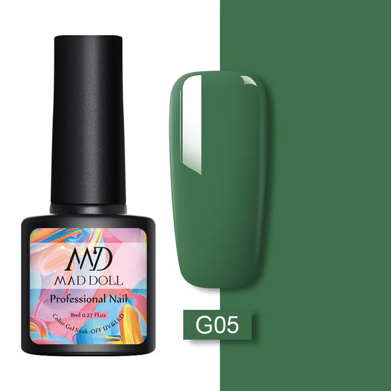 G05 MAD DOLL, 8 мл, Гель-лак для ногтей, красный, синий, фиолетовый, смешанные цвета, отмачивается от УФ-лака, долговечный гель для дизайна ногтей - Цвет: G05