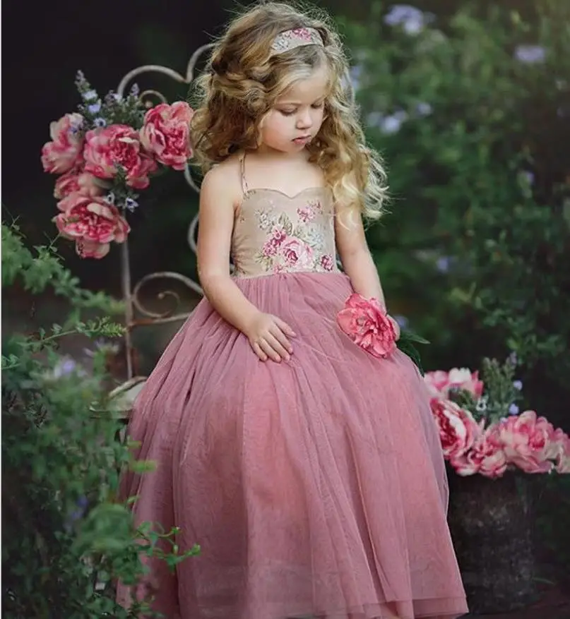 Рождественское платье для малышей элегантное хлопковое принцессы с цветочным