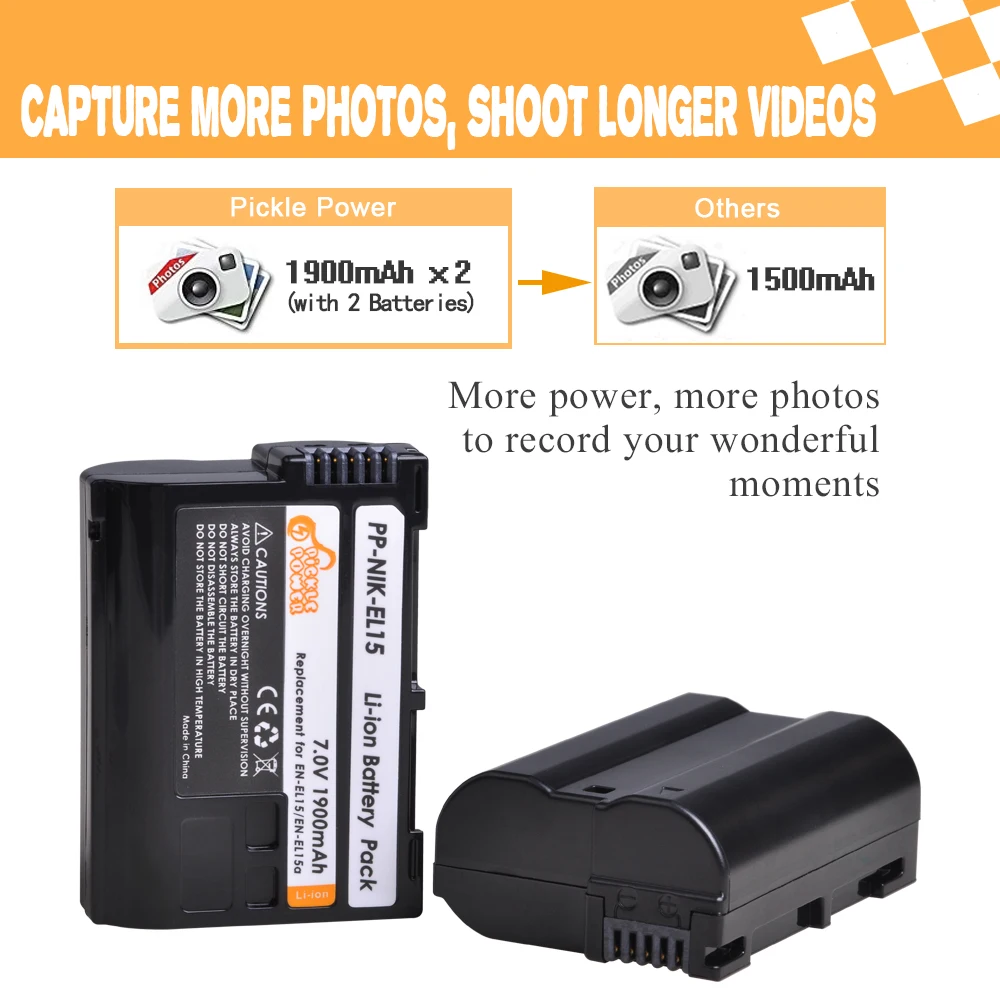 Аккумулятор для фотоаппарата и зарядное устройство USB со светодиодной