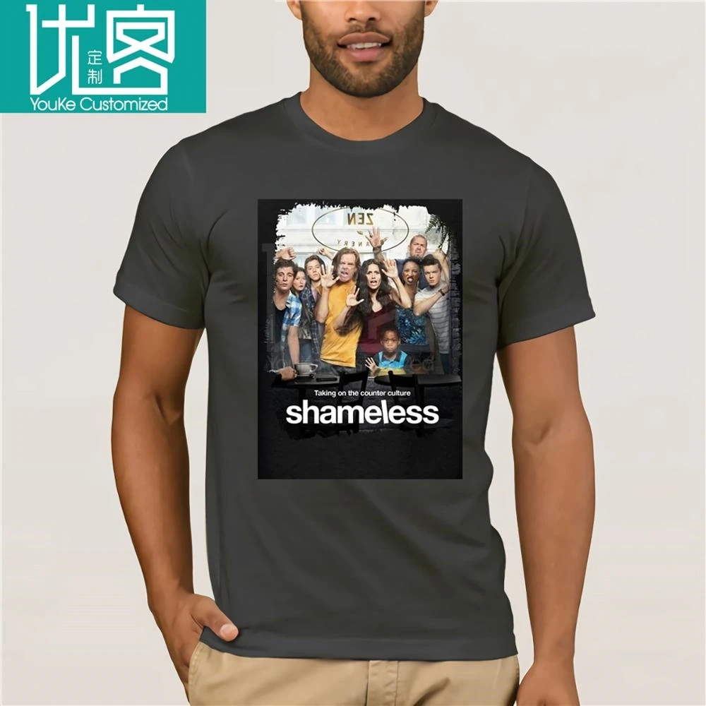 Мужская футболка с надписью Shameless Tv Poster модные удобные хлопковые топы принтом