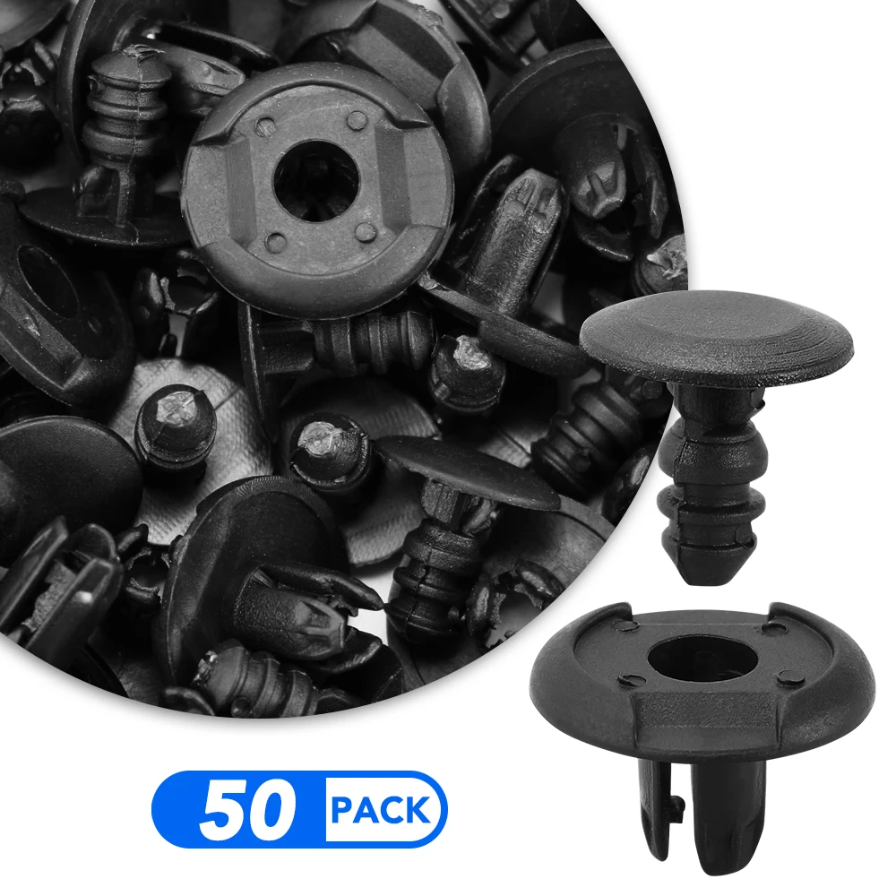 

50Pcs Car Plastic Rivets,Universal Accessories Black 8mm Fender Bumper Fastener Clips for Toyota Honda VW Peugeot Citroen Etc.