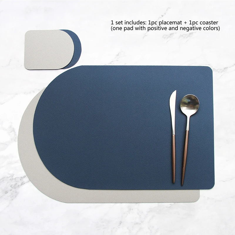 

Nordic Leather Placemats Waterproof Tableware Hotel Restaurant Placemat Creative Plate Mats Home Kitchen Accessories