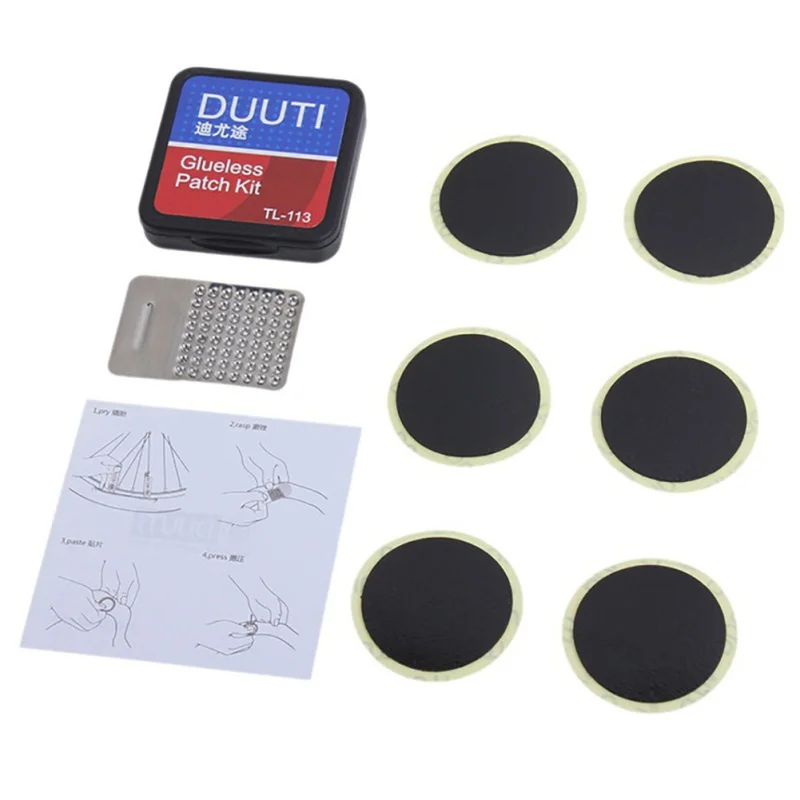 

6pcs Bike Glueless Chip Patches Bicycle Inner Tire Repair Kit MTB Bike Tyre TirePiece Thin Road Bicycle Tools New Style