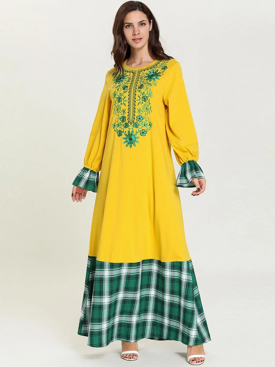 Мусульманское платье большого размера осеннее модная простая повседневная юбка