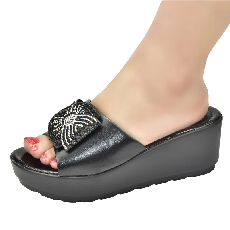 Женские шлепанцы элегантные туфли-лодочки на платформе резиновые летняя обувь