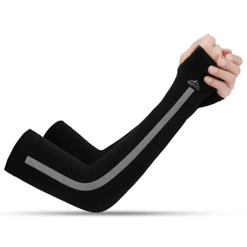 

Unisex UV Sun Protection Ice Silk Cooling Arm Sleeves UPF 50 Seamless Compression Cover Shield for Sport Driving Cycling