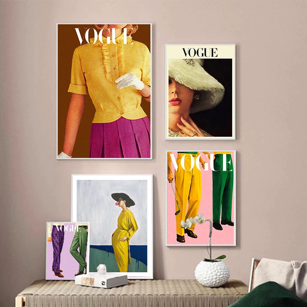 

Vintage Vogue Spring Fall Edition Clothing Posters Print Fashion Men Women Canvas Art Painting Wall Picture Modern Bedroom Decor