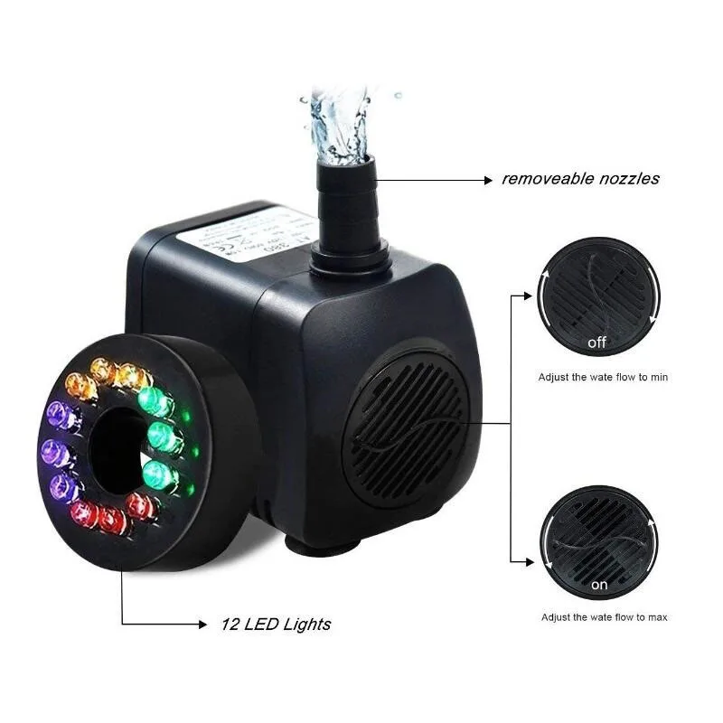 3/6/60 Вт аквариумный водяной насос бесшумный погружной для фонтана фильтр