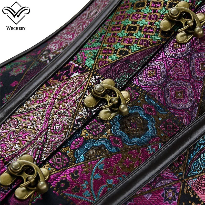 Женский корсет в стиле стимпанк Wechery готический корсетный со шнуровкой и