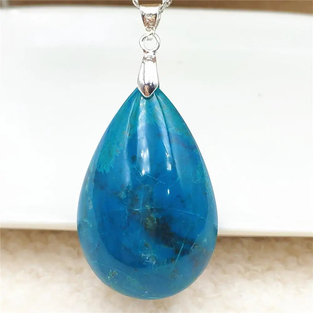 

100% Natural Blue Malachite Azulite Green Pendant 39x25x13mm Chrysocolla Women Men Rectangle Jewelry Gemstone AAAAA