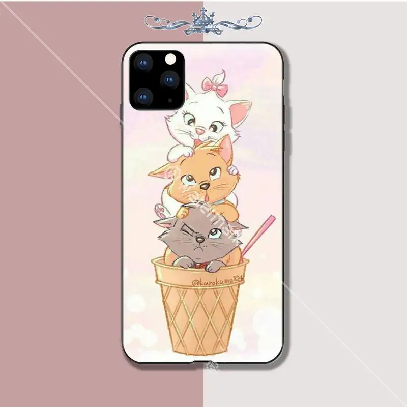 Yinuoda мультяшный розовый чехол Marie Cat Роскошный для Iphone 5s Se 6 6s 7 8 Plus X Xs Max Xr 11 Pro