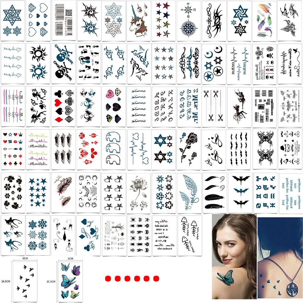 30/60 шт. перо слова черного цвета с надписью и принтом в временная татуировка для