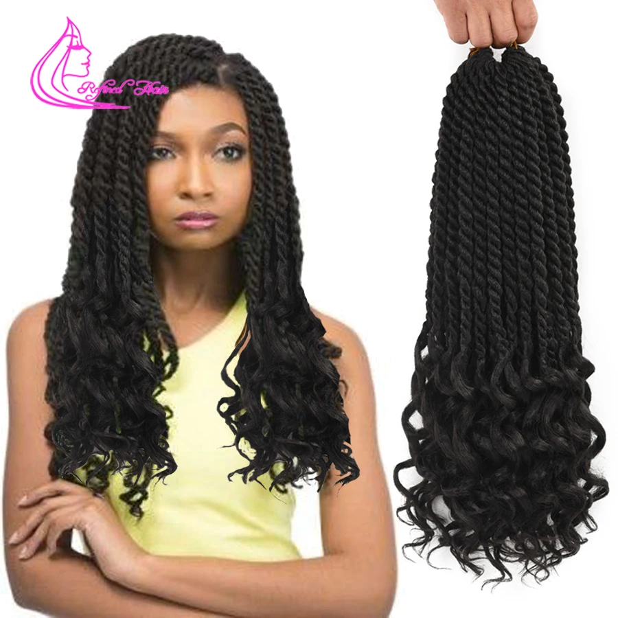 Изысканные волосы 12 корней Короткие крючком косы вьющиеся Сенегальские твист