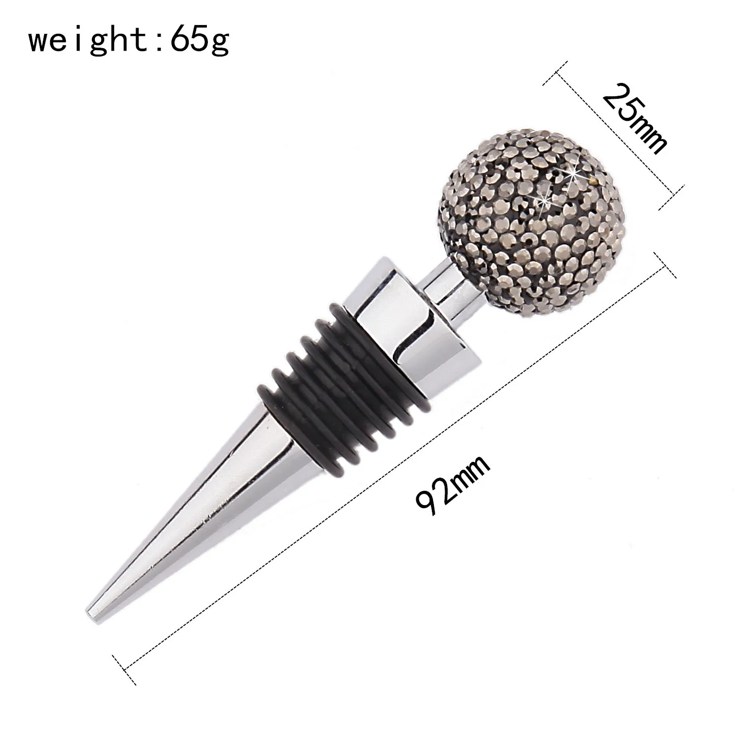 Crystal Ball Wine Bottle Stopper New Diamond-Set Zinc Alloy High-Grade Sealed Champagne | Дом и сад