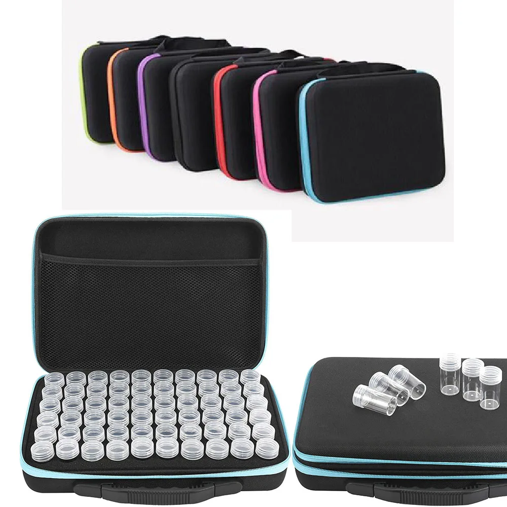 

New Diamond Painting Accessories Carry Case Container Storage Box 60 Bottles diamant painting Hand Bag Tools