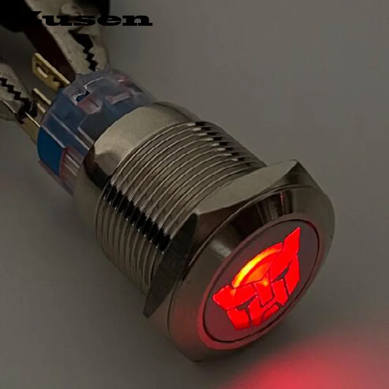

Zusen 19mm Illuminated Transformers Symbol Momentary Push Button Switch Waterproof(ZS19F-11/DR/R/12V/N)