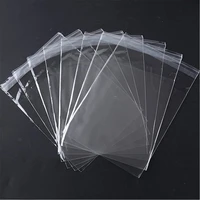 100pcs transparent ziplock bag reusable plastic flat bags cello self seal cellophane clear adhesive closure for foodjewelry
