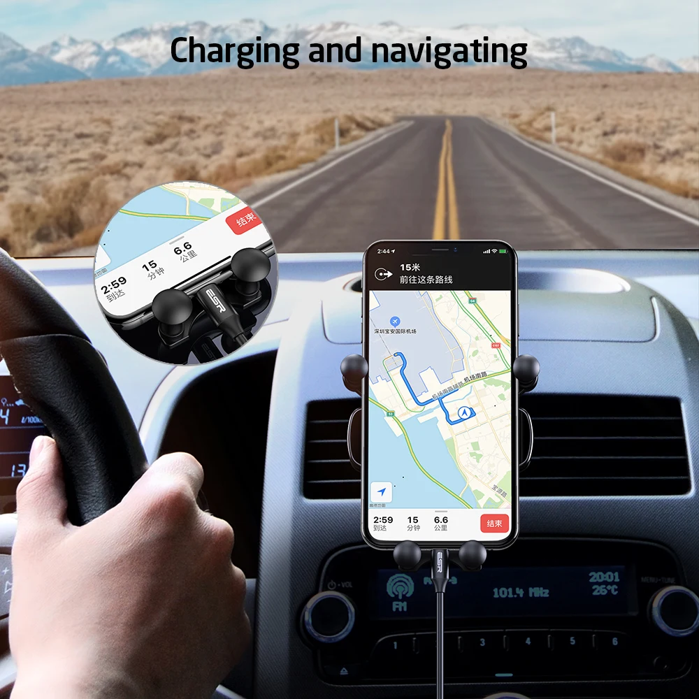 Автомобильный держатель для телефона ESR Gravity Противоударная подставка iPhone Xiaomi