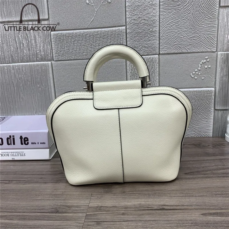 

Fashion Office Ladies Big Capacity Genuine Leather Tote Handbag Women Simple Design Shell Shoulder Bag 2021 Solid Messenger Bags
