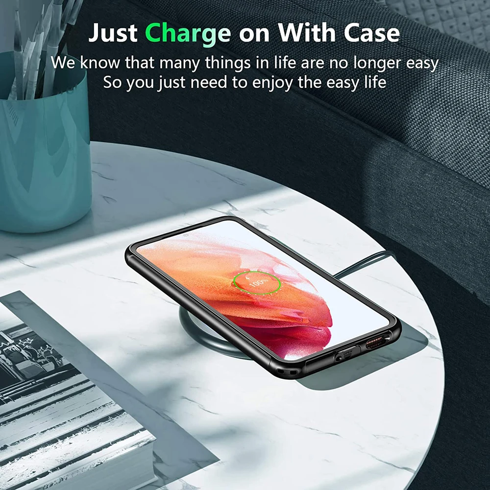 2 in 1 shockproof etui for samsung galaxy s 21 5g 2021 crystal case full protect phone shell for samsung s21 bumper cover coque free global shipping