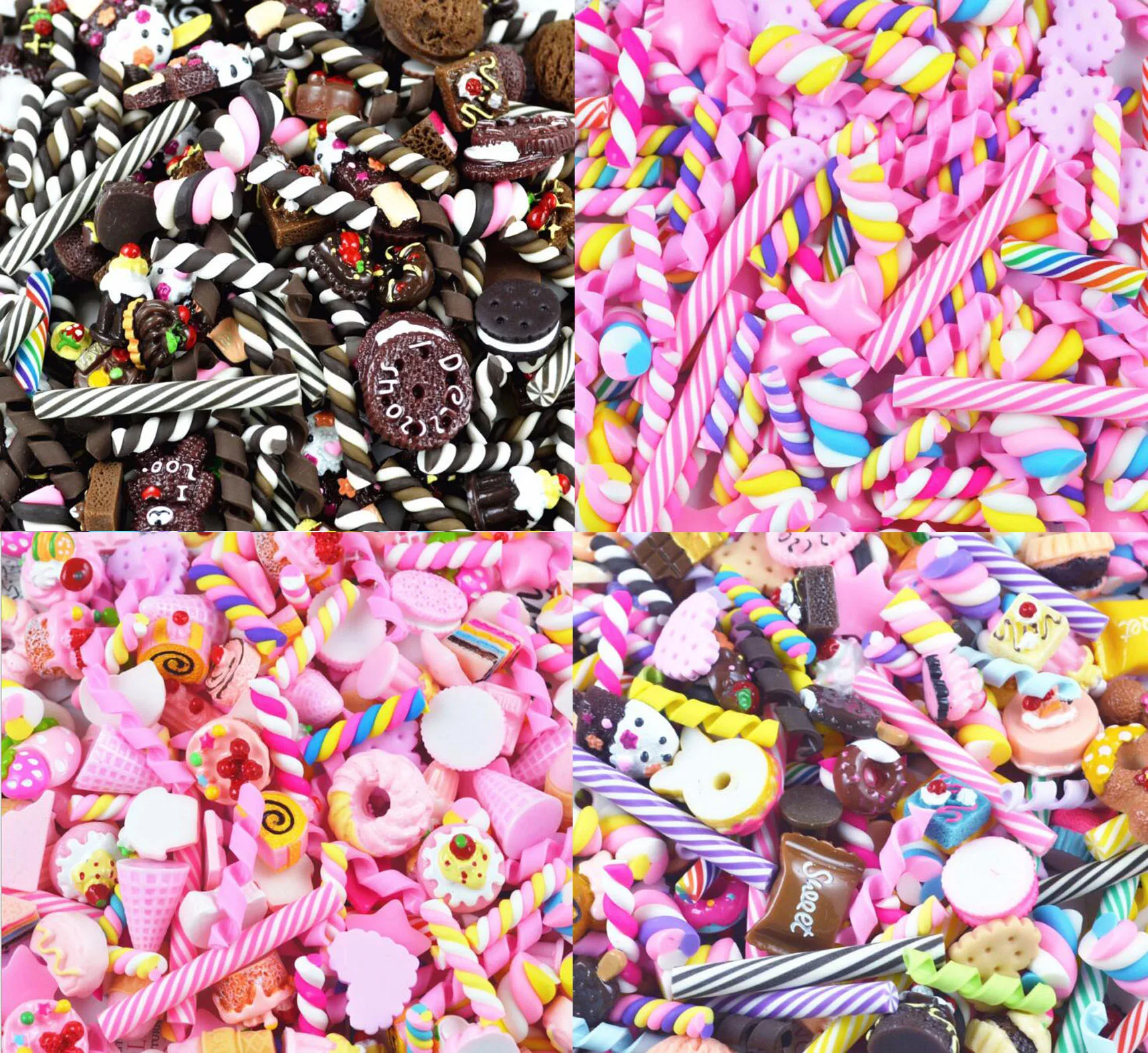 100 шт./лот Marshmallow Beauty Kawaii Rainbow lollipop Candy полимерная глина кабошоны с плоским