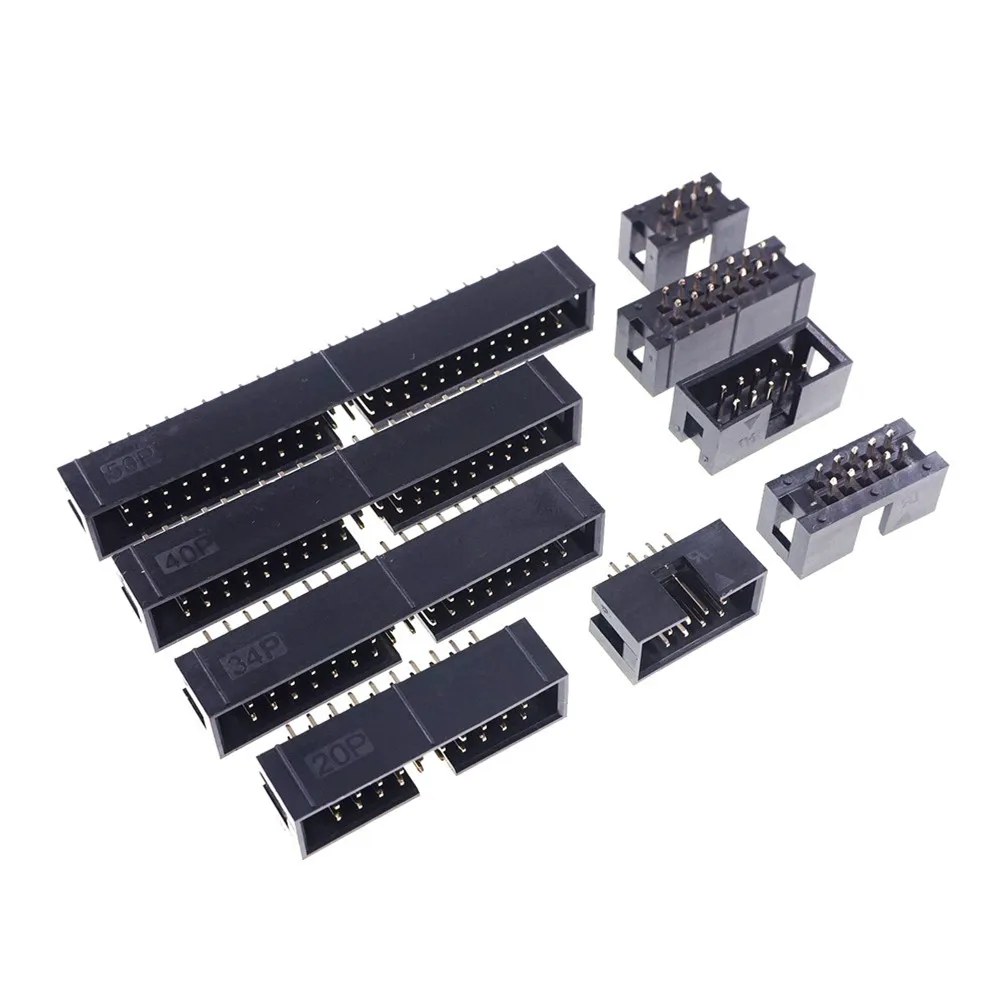 10 шт. 2 54 мм 6 8 12 14 16 20 24 26 30 34 40 50 позиция 180 градусов оболочка PCB IDC разъем