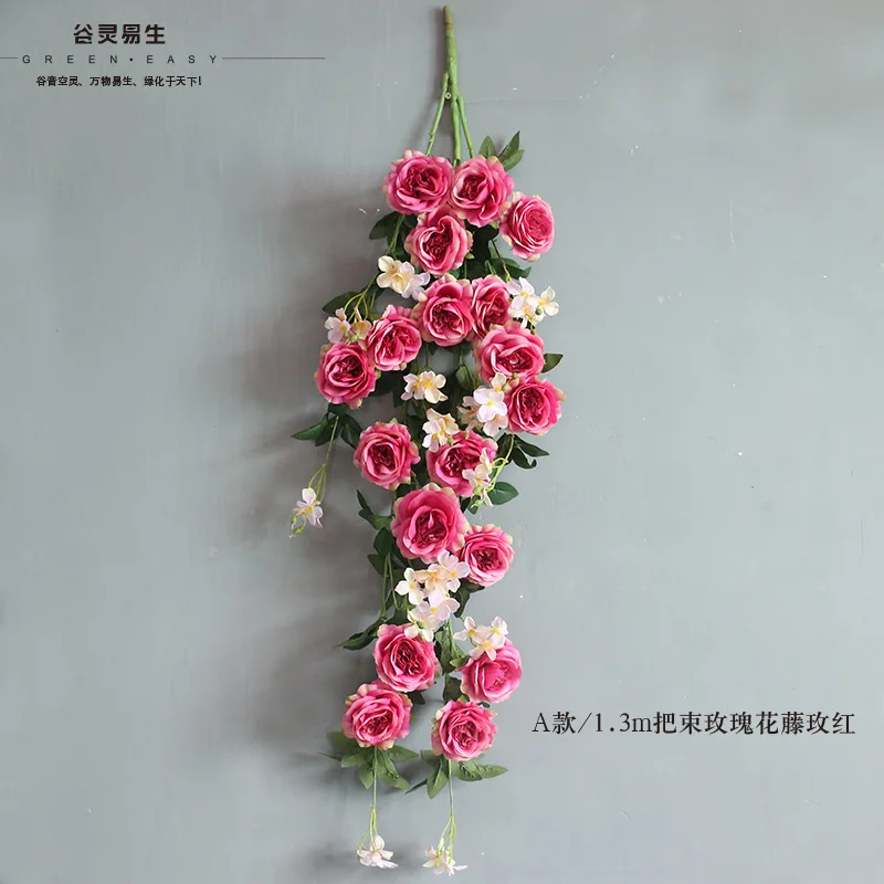 

Artificial flower vine Rose Flower strip Artificial plants Flower wall Tree vine plastic Home wedding Holiday decoration