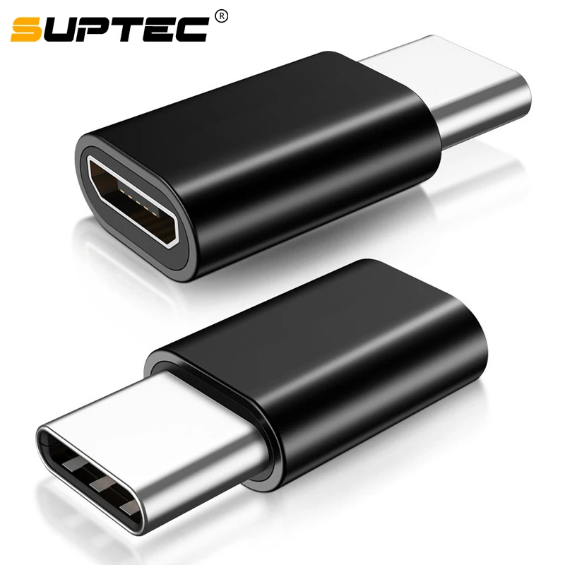 Переходник Suptec Type C папа на Micro USB мама для Macbook Samsung S9 S8 10 шт.|Кабели мобильных