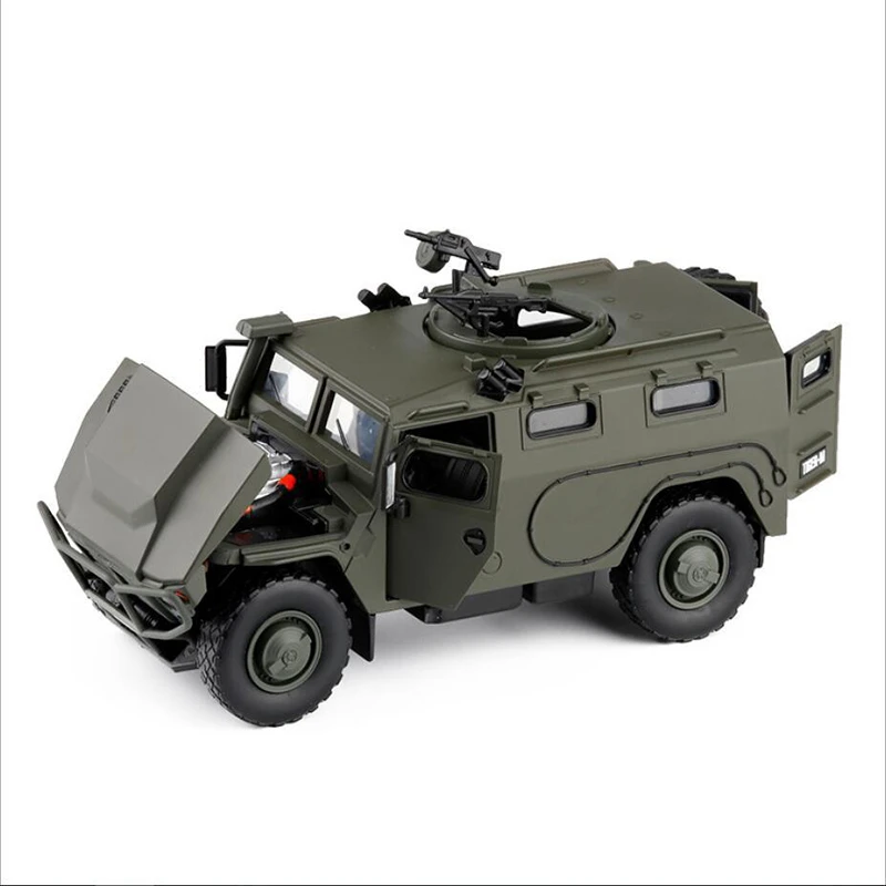 JK 1:32 Россия Тигр бронированный автомобиль Взрывозащищенная военная модель Свет Звук Металлические литые игрушки для детей Горячие Weels