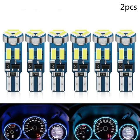 2 шт. T5 светодиодный лампы W3W W1.2W 4014 7SMD автомобиля Клин Светодиодный лампа для приборной панели авто светодиодный светильник потепления индикатор инструмент: клин светильник лампочка