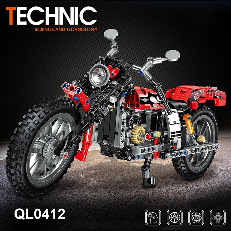 Мотоциклы сделай сам совместимые с техническими моделями строительные блоки 400