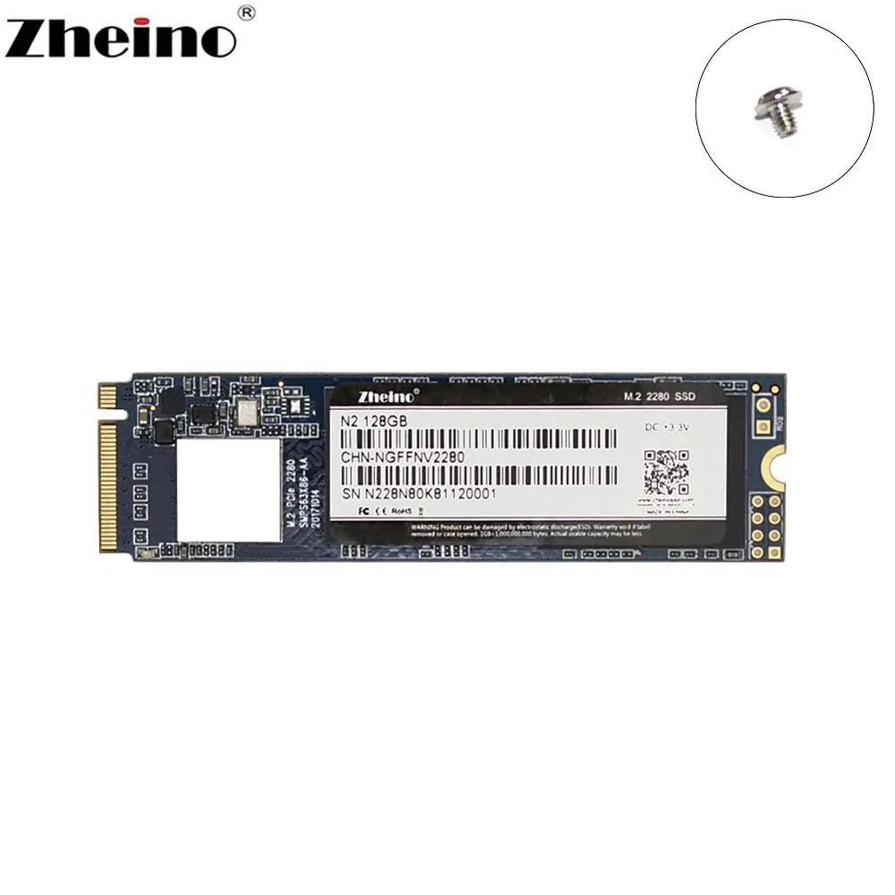 Zheino M.2 PCIe SSD N2 128 ГБ NVMe 2280 мм NGFF для ноутбука Внутренний твердотельный жесткий диск
