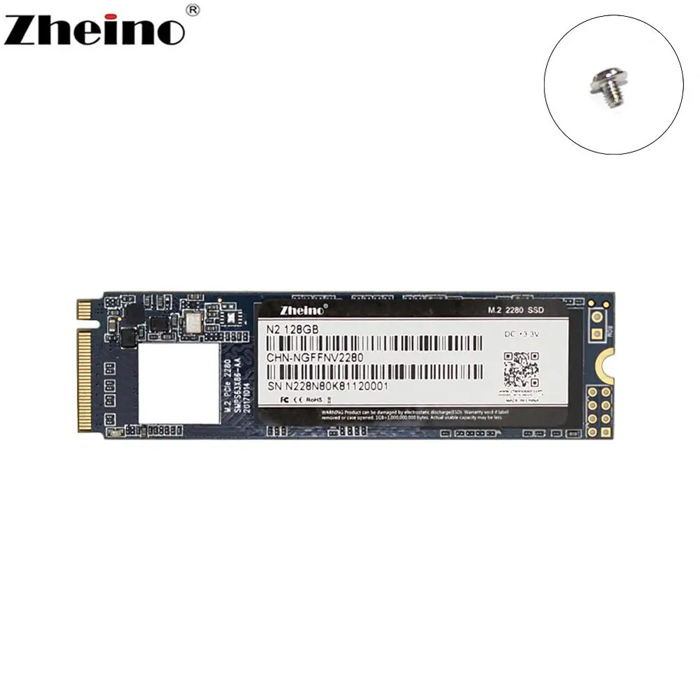 Фото Zheino M.2 PCIe SSD N2 128 ГБ NVMe 2280 мм NGFF для ноутбука Внутренний твердотельный жесткий