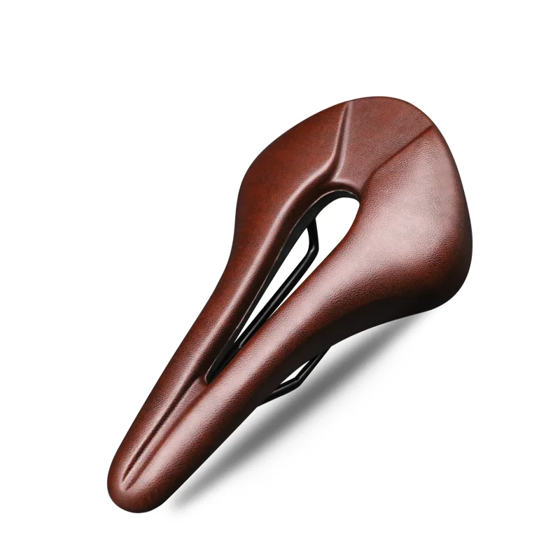 Ultralight Bicycle Saddle Hollow One-Piece PU Leather Racing Shockproof Front Seat Mat For Men Women Cycling MTB Bike Cushion | Спорт и