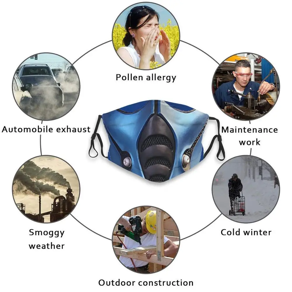 Subzero Mortal Kombat моющийся фильтр с принтом маска для рта от пыли папы на открытом