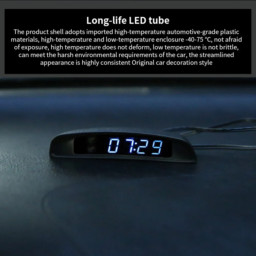 Автомобильные электронные часы светящийся измеритель температуры вольтметр