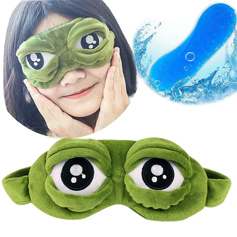 

3D Super Soft Short Plush Sad Frog Sleep Mask Rest Travel Relax Sleeping Aid Blindfold Cover Eye Patch Sleeping Mask