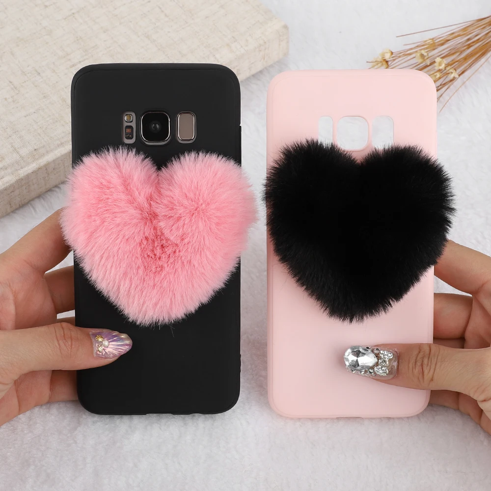 L FADNUT Меховой чехол для Samsung A51 A71 A3 A5 A6 A7 A8 милые плюшевые Мягкий силиконовый из ТПУ