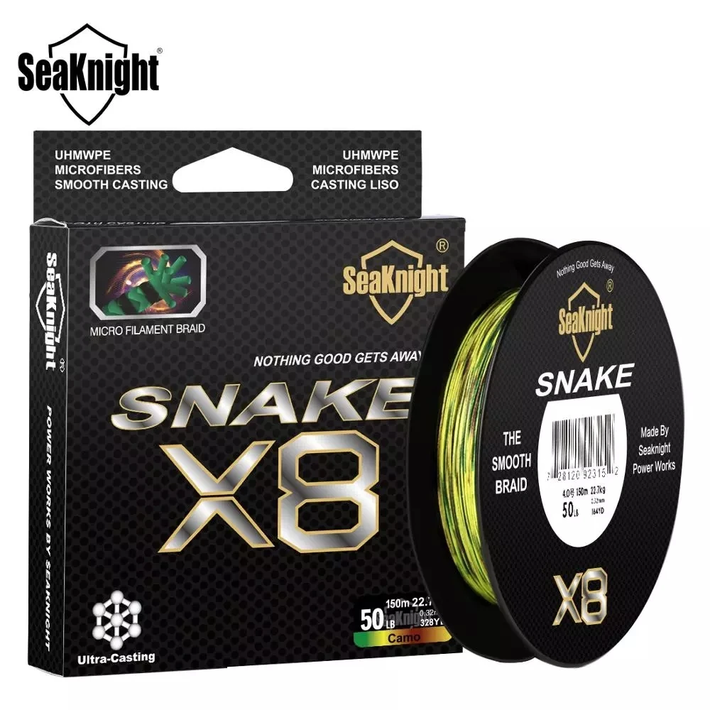 Новинка! SeaKnight SNAKE8 8 нитей 150 м 300 плетеная полиэтиленовая прочная многонитевая