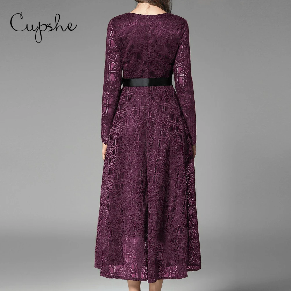 CUPSHE женское винтажное Кружевное платье макси 2019 вечернее Клубное однотонное с