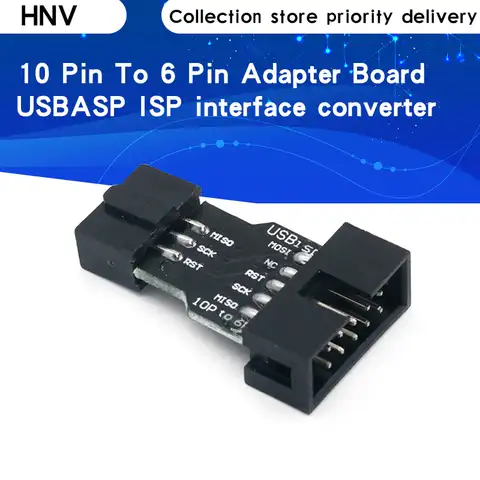 Преобразователь 10-6 контактов в стандартную 10-контактную на 6-контактную плату адаптера для ATMEL STK500 AVRISP USBASP ISP преобразователь интерфейса AVR