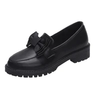 ciciyang new spring 2022 loafers womens shoes single shoes thick bottom rubber black lady fashion asakuchi