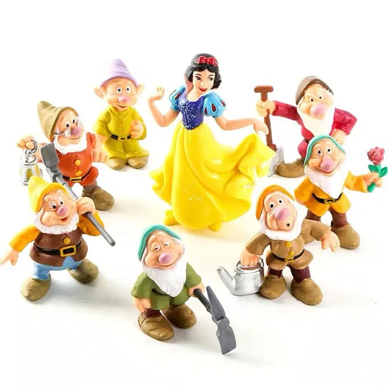 

8Pcs/Set Disney Snow White And The 7 Dwarfs Action Figure Pretty Snow Princess Dolls Collection Children Toys Girl Gift