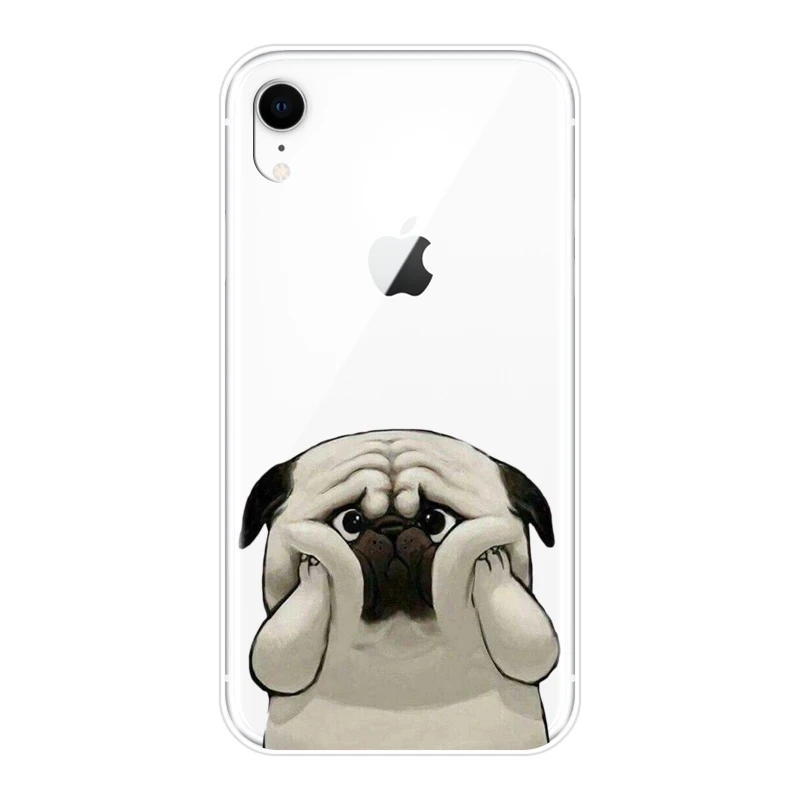 

Phone Case For iPhone X XR XS MAX 8 7 6S 6 S Pug French Bulldog Silicone Soft Back Cover For Apple iPhone 8 7 6S 6 S Plus Case