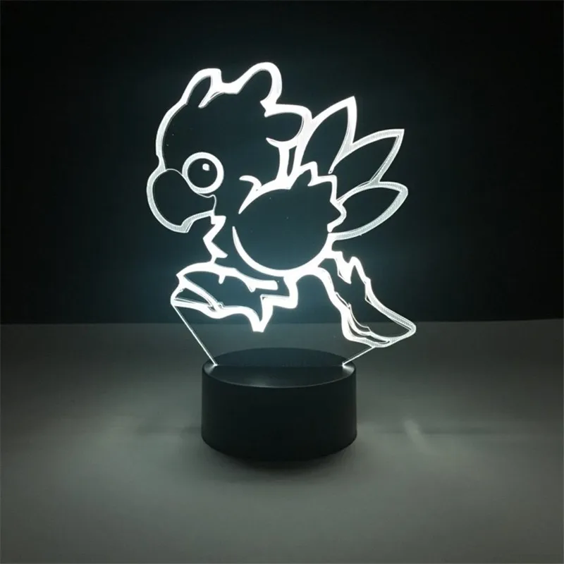 Фигурка аниме Chocobo фигурная лампа 3D Детский милый светодиодный ночник