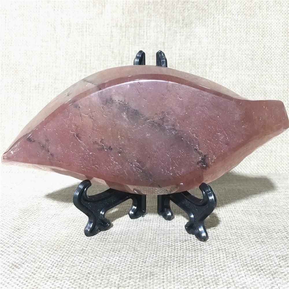 

Natural Strawberry Quartz Crystal Home Furnishing Wedding Decoration Stone Globe Reiki Masters Leaf Bowl