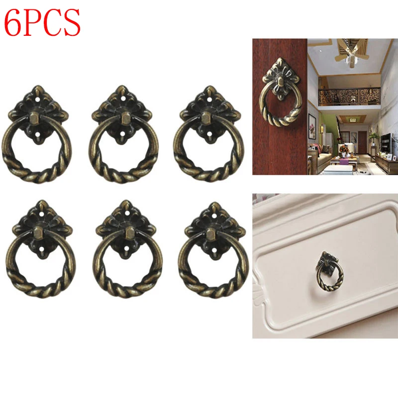 6 шт. Ретро Ручки для шкафа антикварные выдвижные винтаги кухонного ручки и