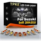 Комплект светодиодсветильник ламп TPKE для салона автомобиля, 8 шт., супер белого цвета, для подсветсветильник номерного знака 2004-2008, 2009, 2010, Suzuki Swift
